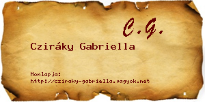 Cziráky Gabriella névjegykártya